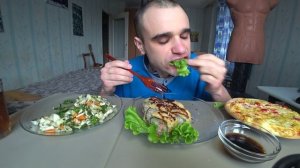 МУКБАНГ НАРЕЗКИ ЛУЧШЕЕ - САЛАТ/ РОЛЛЫ ЗАПЕЧЕННЫЕ/   ЛЕПЕШКА/ Mukbang ASMR/ АСМР/ 11. 10. 2023 #906