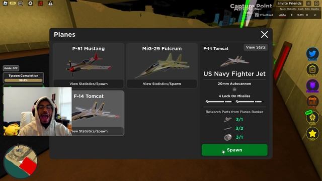 NEW F14 TOMCAT FIGHTER JET IN WAR TYCOON ON ROBLOX (FACE CAM) смотреть онлайн