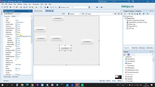 CornerButton C++ builder. смотреть онлайн