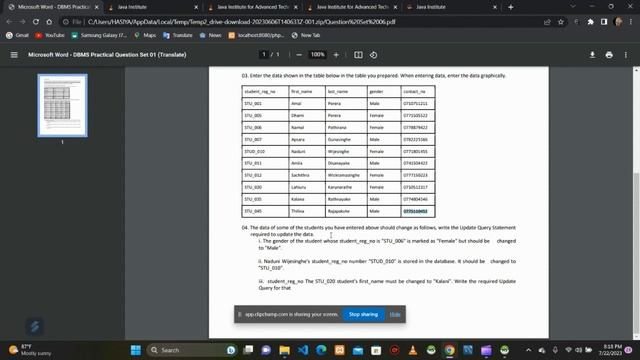 Data Base Task 06 |Write an Update Query Statement| 1st Year | Java Institute смотреть онлайн