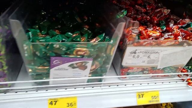 Цены на конфеты в магазине Магнит.