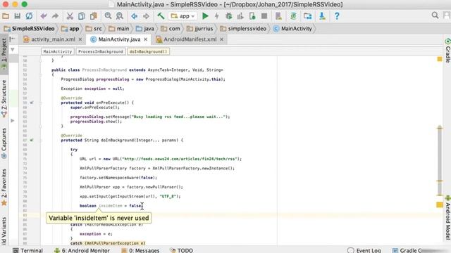 Read data from RSS feed in android studio смотреть онлайн