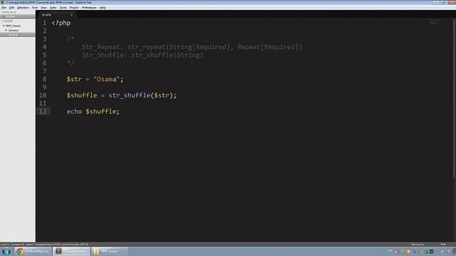 تعلم PHP  باللغة العربية - " String Functions Str Repeat, Shuffle, StrLen"- حلقة 50 смотреть онлайн