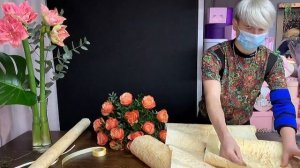 СОБИРАЕМ В СПИРАЛЬНОЙ ТЕХНИКЕ БУКЕТ ИЗ 15 РОЗ / КАХАЛА