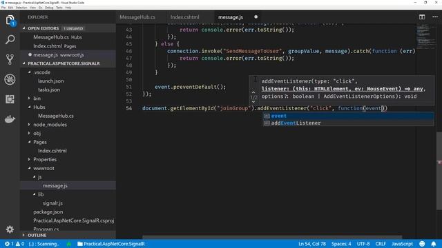 Practical ASP.NET Core SignalR | Hubs | Groups смотреть онлайн