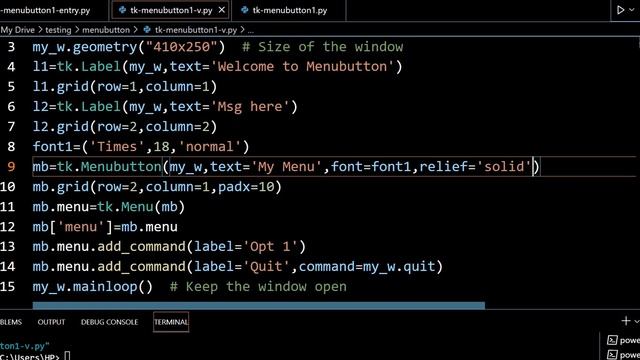 Options of Tkinter Menubutton linking to radio buttons & entry to configure state & textvariable смотреть онлайн