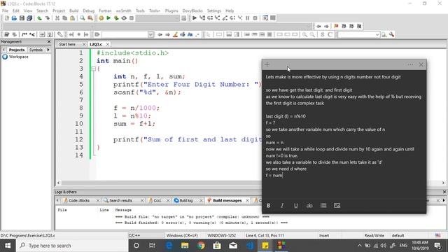 Write a C program to obtain the sum of the first and last digit of this number. смотреть онлайн