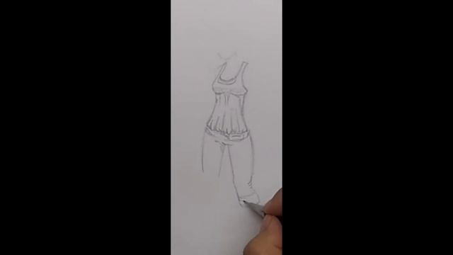 Как нарисовать одежду на девушку (майка и капри) смотреть онлайн