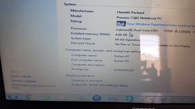HP Compaq CQ62 with SSD смотреть онлайн