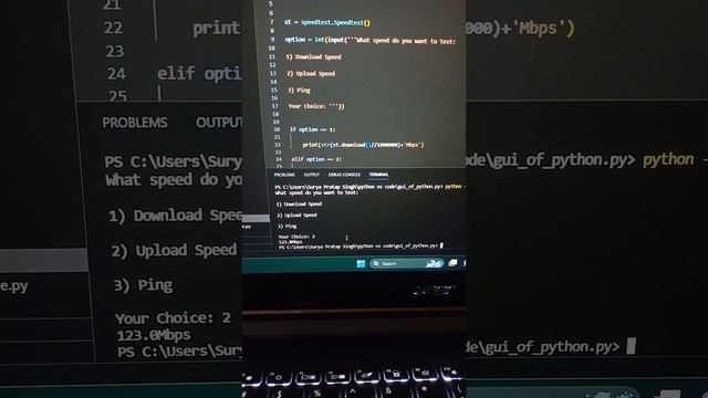 Internet speed testing program in python with live demo. смотреть онлайн