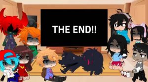 реакцыя персонажей fnf на tricky vs evil bf