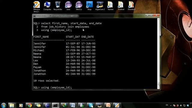 ORACLE SQL 26 Join with Using and On YouTube смотреть онлайн