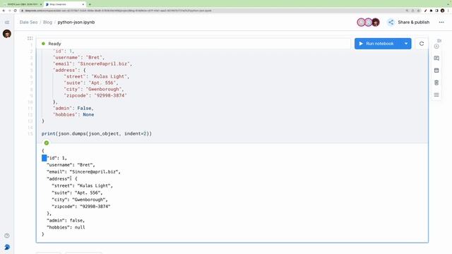 json 내장 모듈로 JSON 데이터 다루기 | 주피터 노트북으로 배우는 파이썬 смотреть онлайн