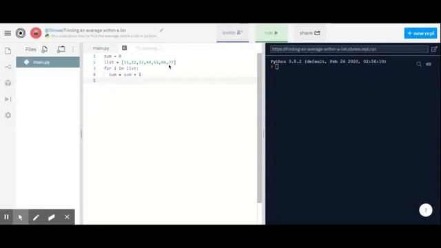 Finding an average within a list in python смотреть онлайн
