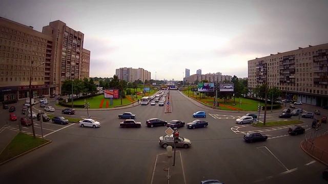 надземный пешеходный переход. Проспект Славы, Санкт-Петербург смотреть онлайн