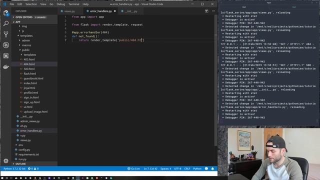 Flask error handling - Python on the web - Learning Flask Ep. 18 смотреть онлайн