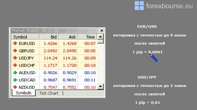 Что такое pips (пипс)? Форекс Урок на 1 www.forexbourse.eu смотреть онлайн