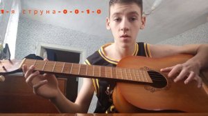 Красивая мелодия на двух струнах. Моя первая мелодия на гитаре.