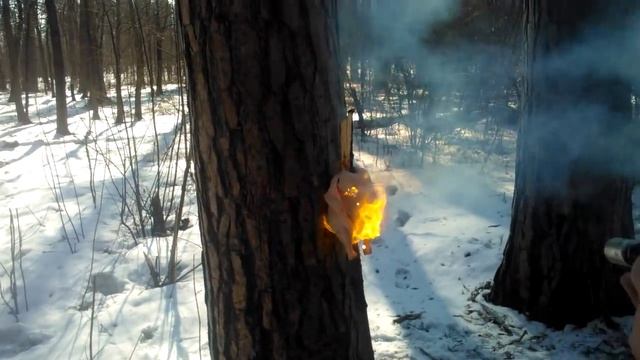 тест сигнальной ракеты "сигнал охотника" на куриной туше. смотреть онлайн