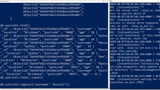 MongoDB CLI commands смотреть онлайн