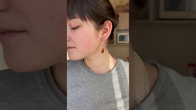 Серьги из лепестков кустовой розы