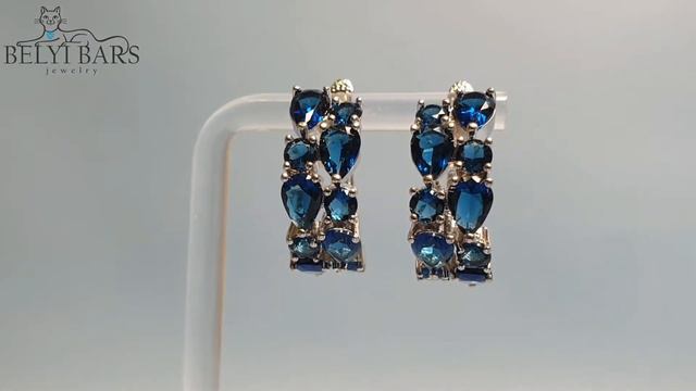 Серьги с синим камнем смотреть онлайн