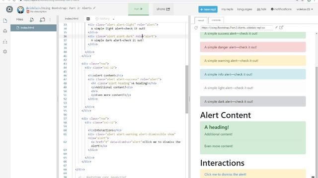 Using Bootstrap 4: Part 2: Alerts смотреть онлайн