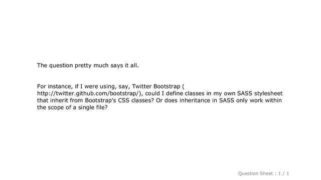 CSS : Is it possible in SASS to inherit from a class in another file? смотреть онлайн