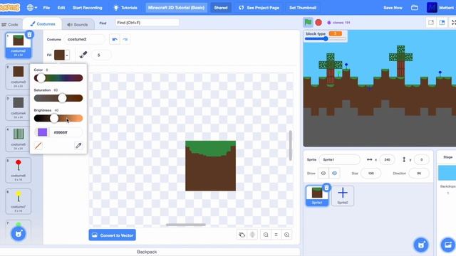 Scratch: 2D Minecraft (Easy) Tutorial (Ep.2) смотреть онлайн