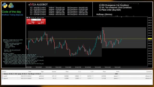 Live Forex & Gold Algo | Python + MT5 | ICT | Hoffman | RSI Divergence смотреть онлайн