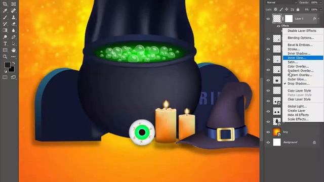 Halloween Poster Design in Photoshop Tutorial Speed Art (Part 1) смотреть онлайн