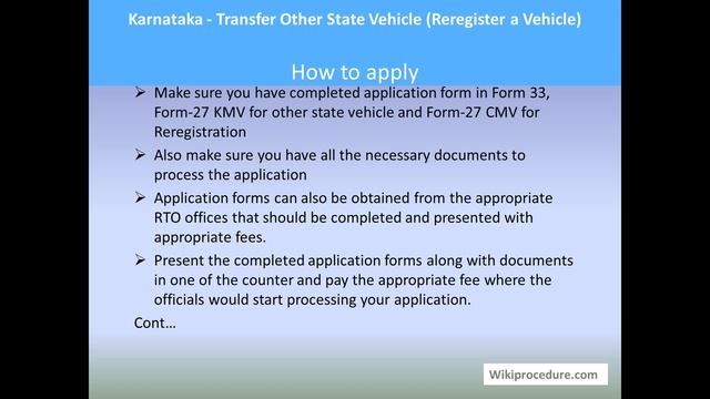 Karnataka - Transfer Other State Vehicle (Re-register A Vehicle) смотреть онлайн