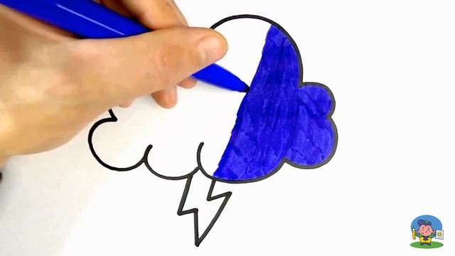Как нарисовать ГРОЗУ МОЛНИЮ / Раскраска ГРОЗА / рисование для детей / How To Draw A Lightning Bolt смотреть онлайн