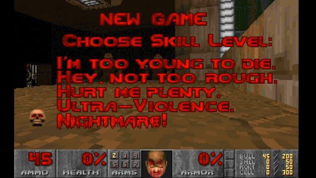 Doom II difficulty selection menu смотреть онлайн