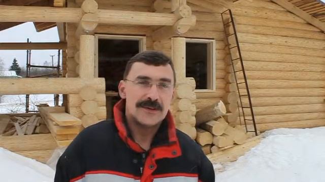 Обсада в деревянном доме. Окосячка сруба. смотреть онлайн