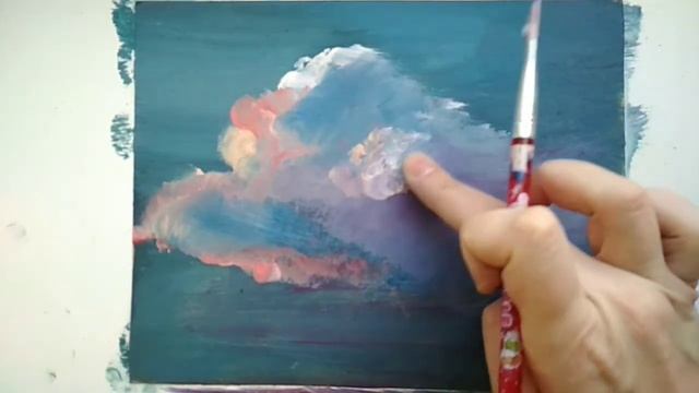 КАК НАРИСОВАТЬ МАСЛОМ БОЛЬШОЕ ЯРКОЕ ОБЛАКО . РИСУЕМ ОБЛАКО ЗА 8 МИНУТ ) смотреть онлайн