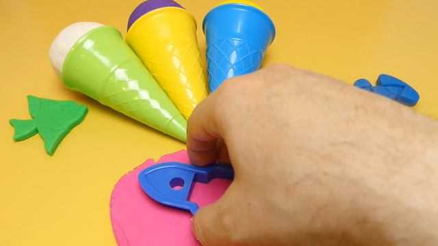 Play-Doh Ice Cream Cones School - Learn Colors with DIY Playdough & Molds смотреть онлайн