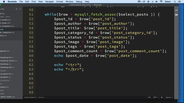 107 Displaying posts list in admin PHP Full Course 2021 смотреть онлайн