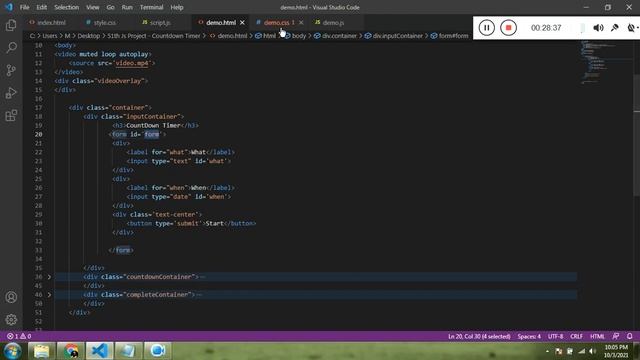 51th Javascript Project - Countdown Timer смотреть онлайн