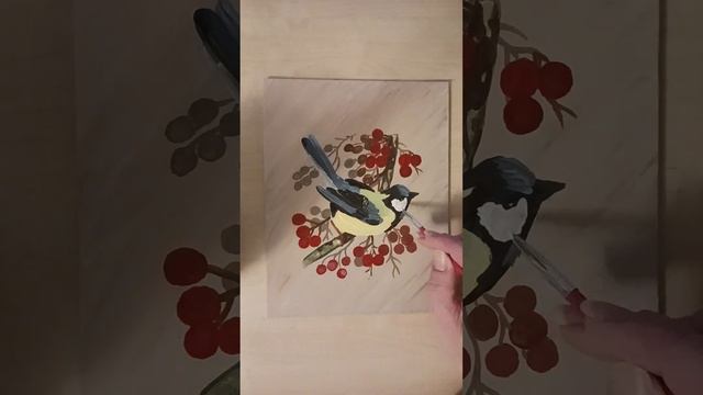Acrylic painting Guelder Rose Калина акрил смотреть онлайн