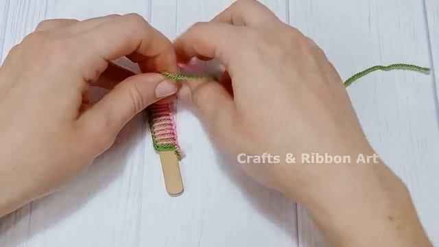 3 Super Easy Woolen Flower Making Trick Using Ice Cream Stick -Hand Embroidery Amazing Flower Desig смотреть онлайн