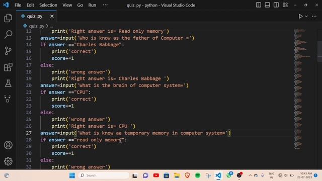 Quiz game python project | Easy python projects ideas | Python project|#python3 @learnwithcode102 смотреть онлайн