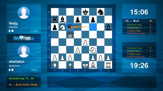 Chess Game Analysis: sheliakin - Neljq : 1-0 (By ChessFriends.com) смотреть онлайн
