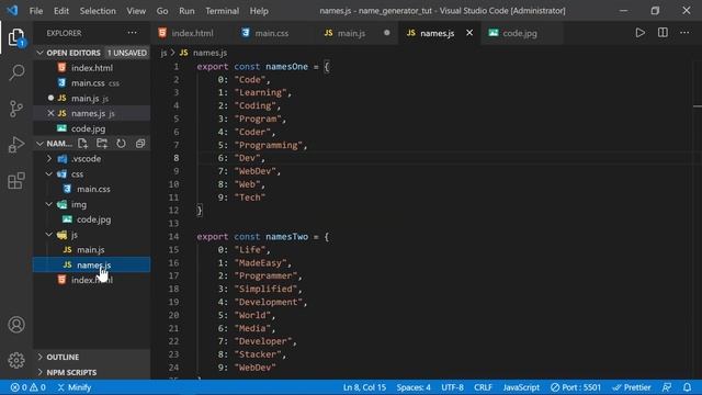 Build a Random Name Generator App | Javascript, HTML, CSS Project смотреть онлайн