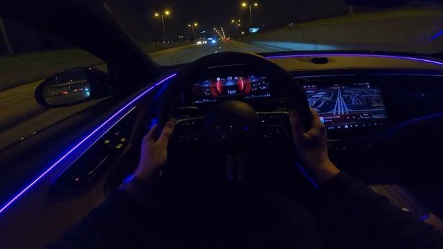 2024 Mercedes Benz E-class [E 220d, 197 HP] Night POV Test Drive (Ambient Light View) CARiNIK
