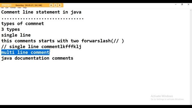 Java tutorial 5 comment line statement in java in easy to learn by Tapas Mishra смотреть онлайн