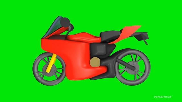 Мотоцикл едет Футаж/анимация 3D мотоцикла хромакей смотреть онлайн