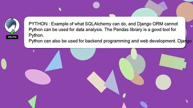 PYTHON : Example of what SQLAlchemy can do, and Django ORM cannot смотреть онлайн
