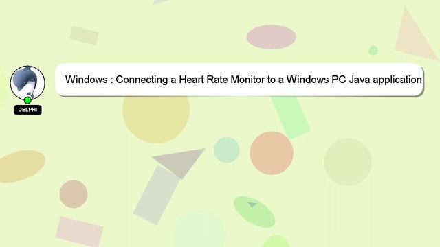 Windows : Connecting a Heart Rate Monitor to a Windows PC Java application смотреть онлайн