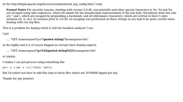 Webmasters: Make Apache encode or replace quotes instead of escaping them? смотреть онлайн